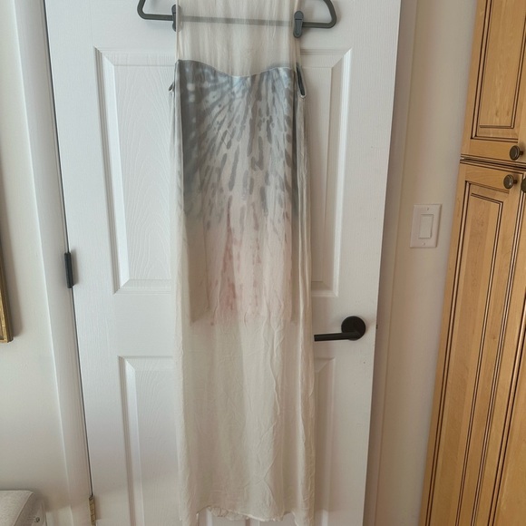 Aiko Reformation White Tie Dye Dress With Sheer Silk Overlay size Small - Picture 6 of 6